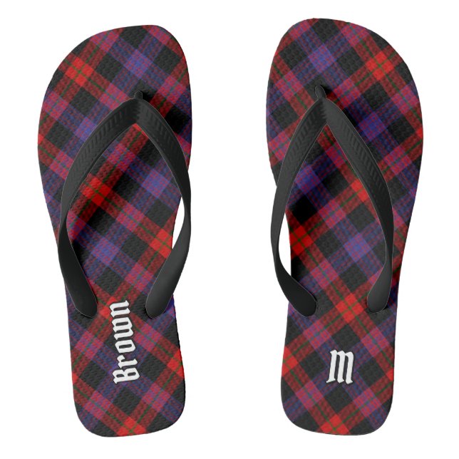 Clan Brown Tartan Flip Flops (Footbed)