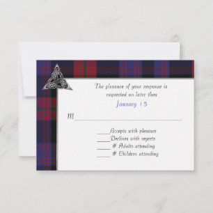 Clan Brown Tartan Plaid Wedding RSVP Card