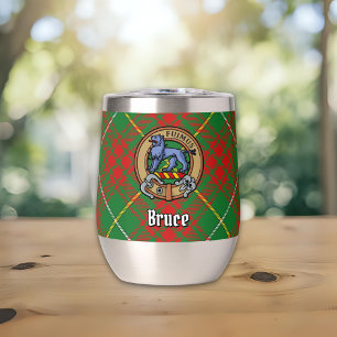 Clan Bruce Crest over Hunting Tartan