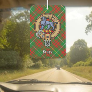 Clan Bruce Crest over Hunting Tartan Air Freshener