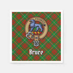 Clan Bruce Crest over Hunting Tartan Napkin