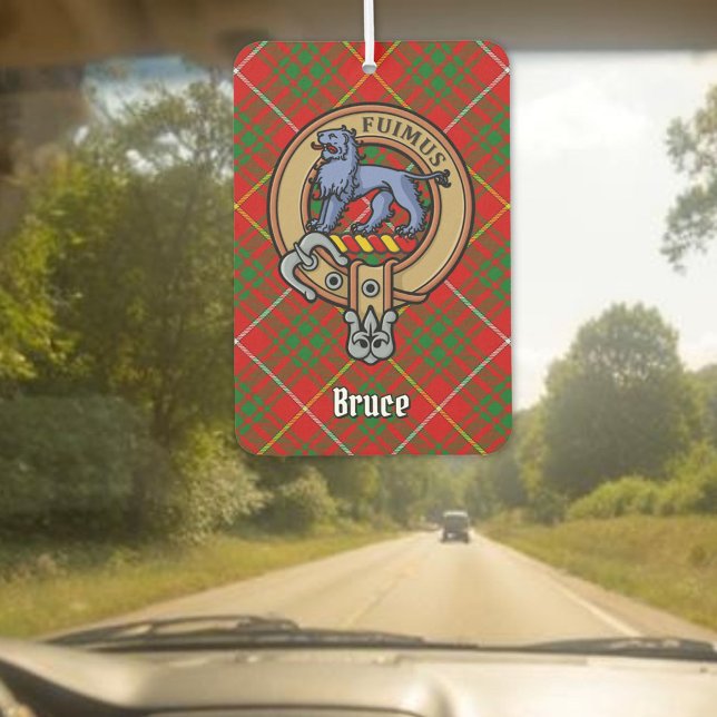 Clan Bruce Crest over Tartan Air Freshener (Creator Uploaded)