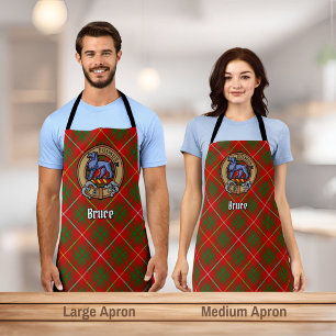 Clan Bruce Crest over Tartan Apron