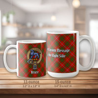 Clan Bruce Crest over Tartan