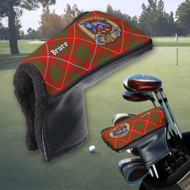 Clan Bruce Crest over Tartan Golf Head Cover (Creator Uploaded)