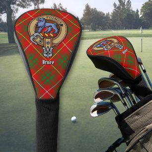 Clan Bruce Crest over Tartan Golf Head Cover