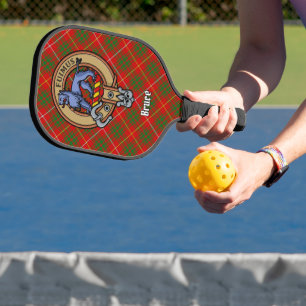Clan Bruce Crest over Tartan Pickleball Paddle