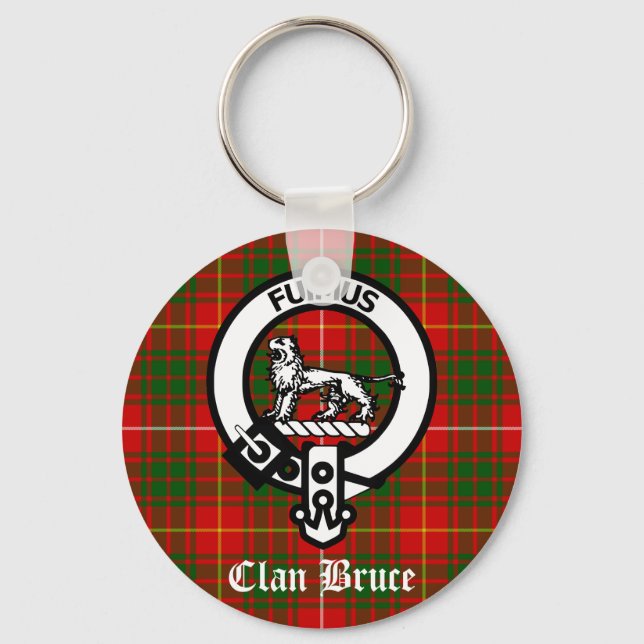 Clan Bruce Crest Tartan Keychain (Front)