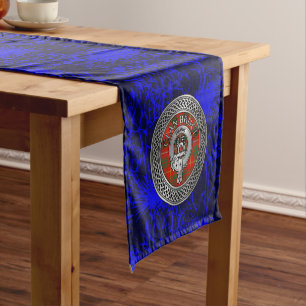 Clan Bruce Crest & Tartan Knot Short Table Runner
