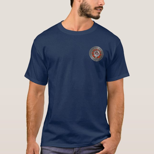 Clan Bruce Crest & Tartan Knot T-Shirt (Front)
