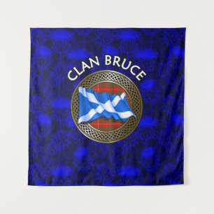 Clan Bruce Tartan Knot & Flag Tapestry