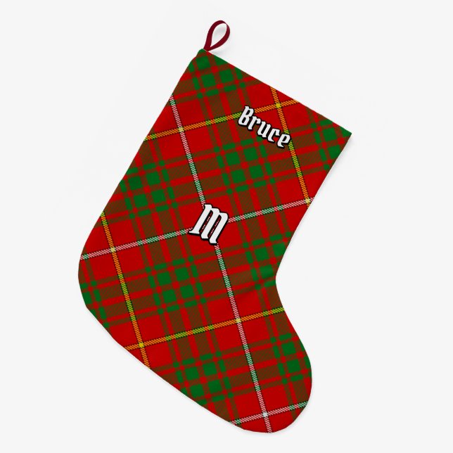 Clan Bruce Tartan Large Christmas Stocking (Front (Hanging))