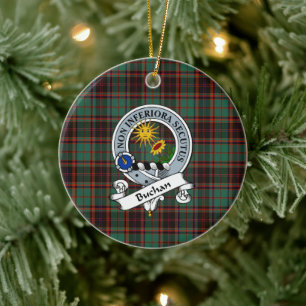 Clan Buchan Ancient Badge Tartan Plaid Ceramic Ornament