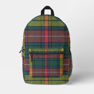 Clan Buchanan Ancient Tartan Plaid Pattern  Printed Backpack