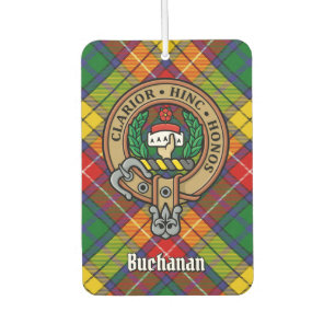 Clan Buchanan Crest over Tartan Air Freshener