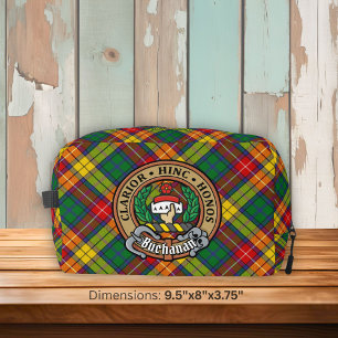 Clan Buchanan Crest over Tartan Dopp Kit