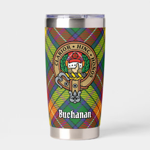 Clan Buchanan Crest over Tartan Insulated Tumbler