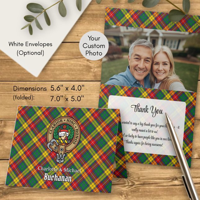Clan Buchanan Crest over Tartan Invitation (Creator Uploaded)