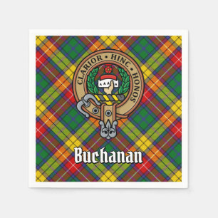 Clan Buchanan Crest over Tartan Napkin
