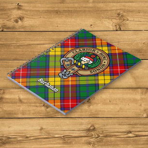 Clan Buchanan Crest over Tartan Notebook