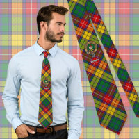 Clan Buchanan Crest over Tartan