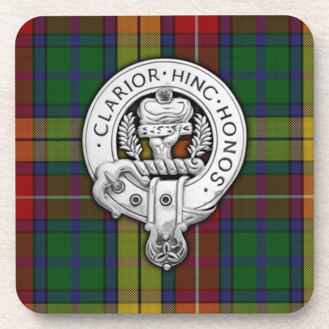 Clan Buchanan Crest & Tartan Coaster (Front)