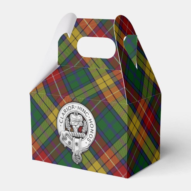 Clan Buchanan Crest & Tartan Favor Box (Front Side)
