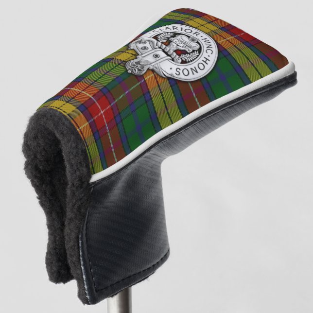 Clan Buchanan Crest & Tartan Golf Head Cover (3/4 Front)