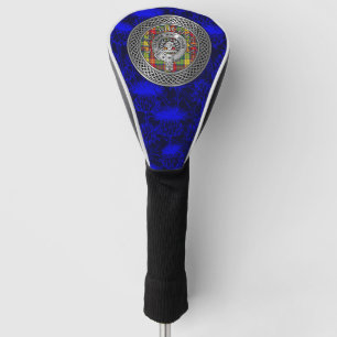 Clan Buchanan Crest & Tartan Knot on Thistle Golf Head Cover