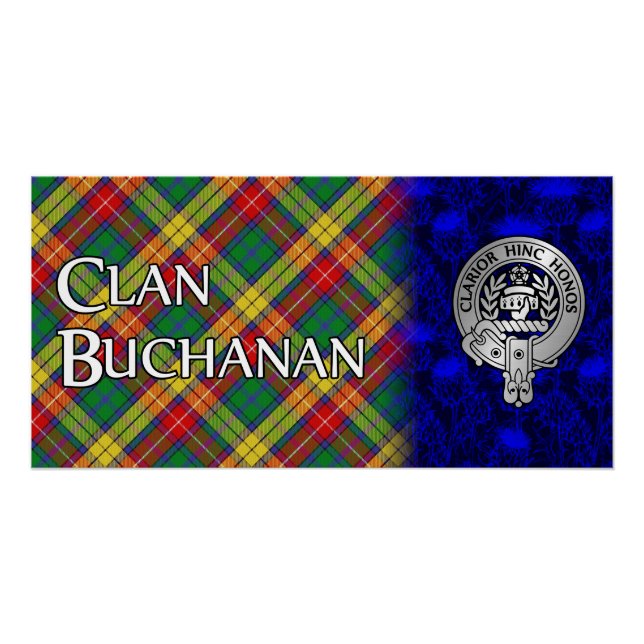 Clan Buchanan Crest & Tartan Poster (Front)