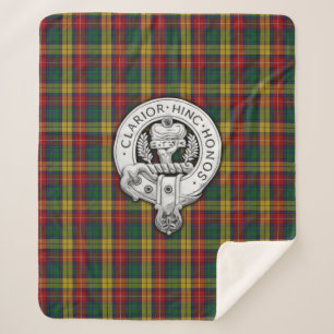 Clan Buchanan Crest & Tartan Sherpa Blanket