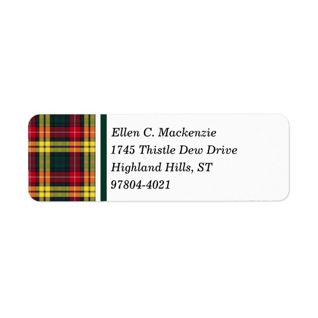 Clan Buchanan Rouge, jaune et tarte verte (Devant)