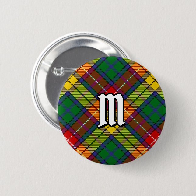 Clan Buchanan Tartan 2 Inch Round Button (Front & Back)
