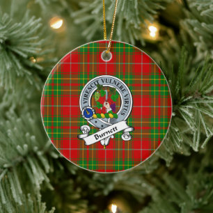 Clan Burnett Ancient Badge Tartan Plaid Ceramic Ornament