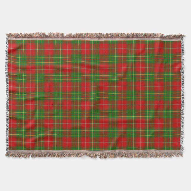Clan Burnett Tartan Throw Blanket (Front)