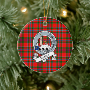 Clan Butter Badge Tartan Plaid Ceramic Ornament