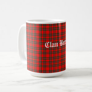 Clan Butter Tartan and Custom Text Coffee Mug