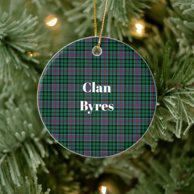 Clan Byres Tartan Ceramic Ornament (Tree)