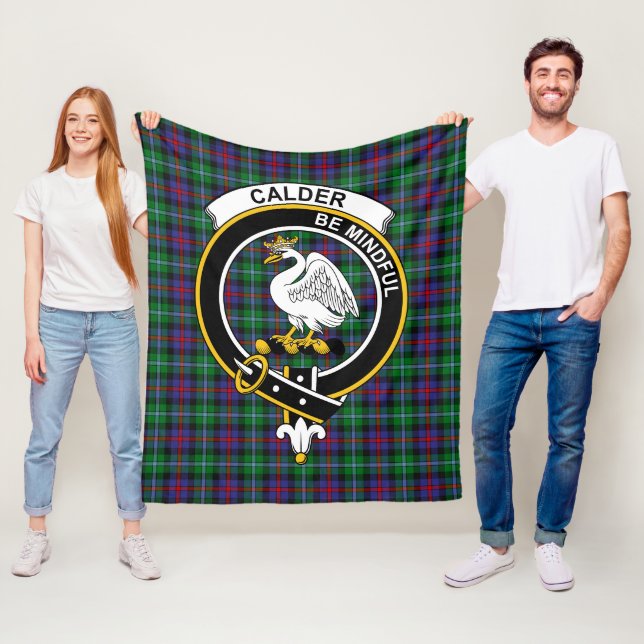Clan Calder-Campbell Tartan Plaid Fleece Blanket (In Situ)