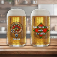 Clan Cameron Crest over Tartan