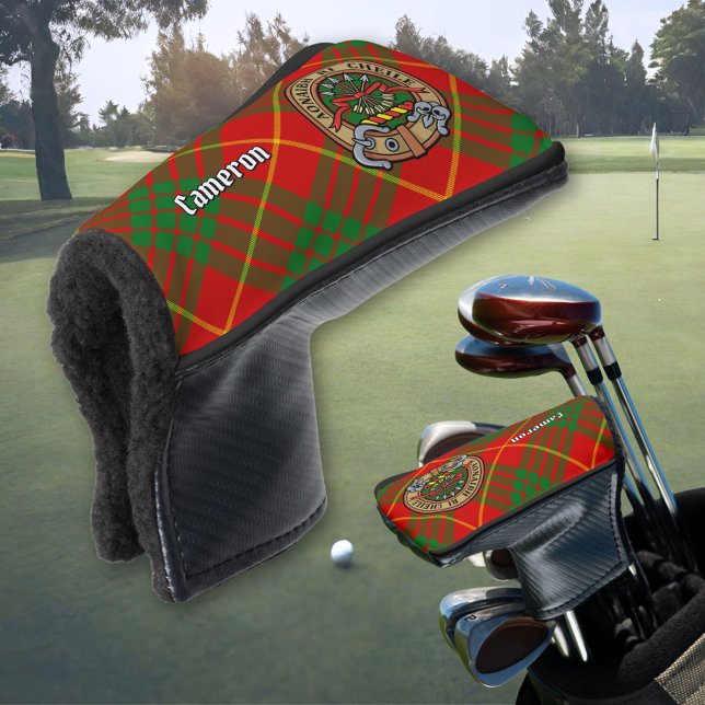 Clan Cameron Crest over Tartan Golf Head Cover (Creator Uploaded)