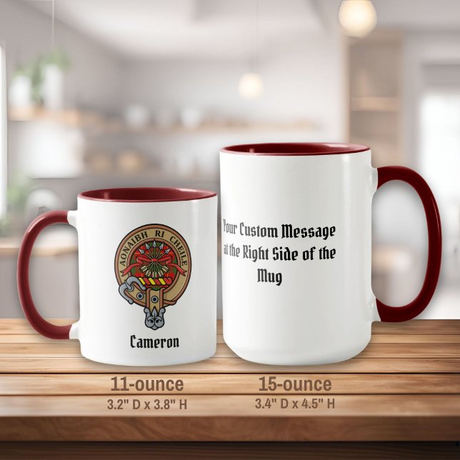 Clan Cameron Crest over Tartan Mug (Creator Uploaded)