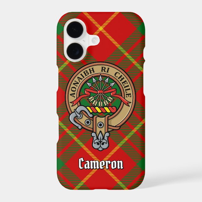 Clan Cameron Crest sur Tartan (Verso)