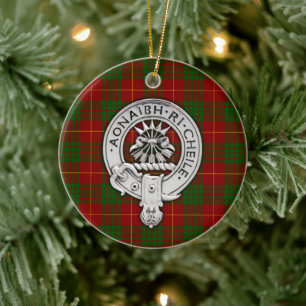 Clan Cameron Crest & Tartan Ceramic Ornament