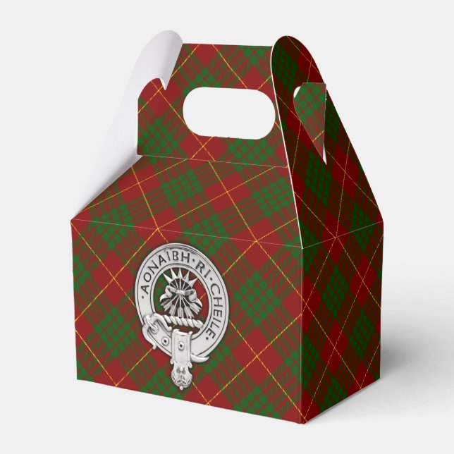 Clan Cameron Crest & Tartan Favor Box (Front Side)