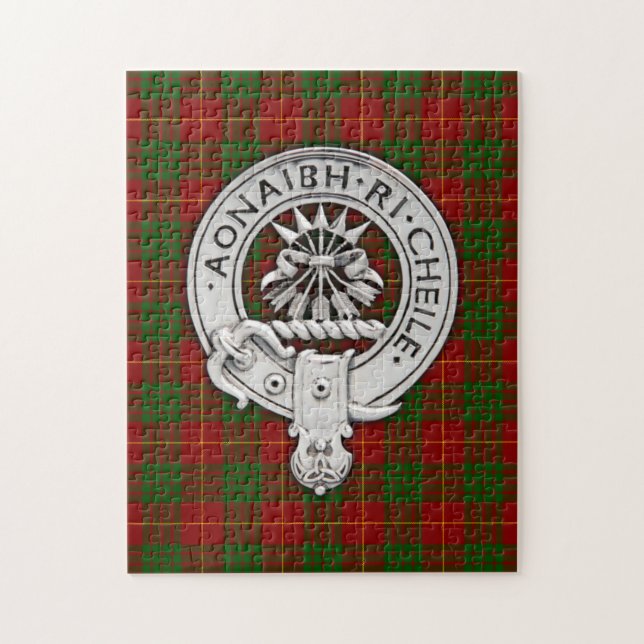 Clan Cameron Crest & Tartan Jigsaw Puzzle (Vertical)