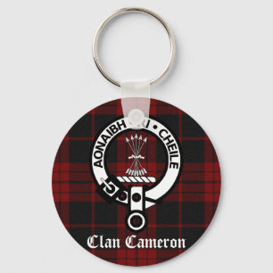 Clan Cameron Crest & Tartan Keychain