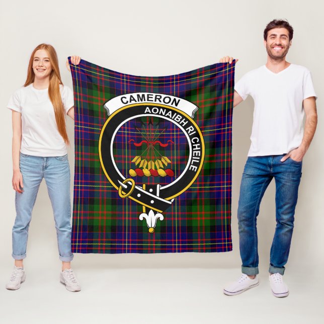 Clan Cameron Of Erracht Modern Tartan Plaid Fleece Blanket (In Situ)