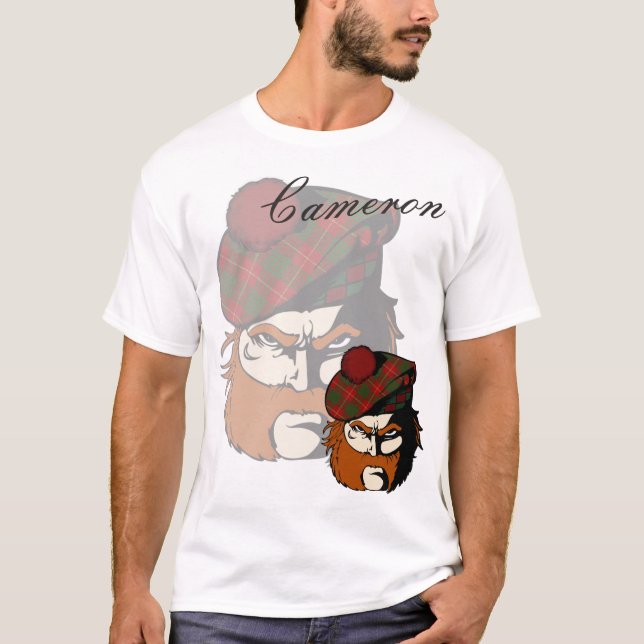 Clan Cameron Scottish Warrior T-Shirt (Front)