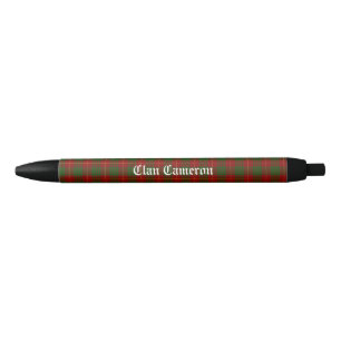 Clan Cameron Tartan Customizable Black Ink Pen